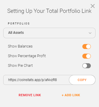 Share portfolio CoinStats